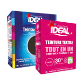 Teinture textile Poudre Tout en un : Colorant, fixateur, sel - Ideal