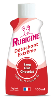 Produit Rubigine  sang, oeuf, chocolat pour textiles